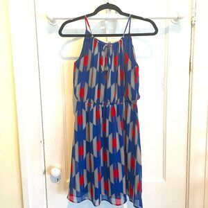 Women's Teenplo Mod Halter Dress | Size Small | Blue| Red |Grey